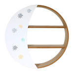 Paris Prix Étagère En Bois "Demi Lune" 38cm Naturel & Blanc
