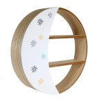 paris prix Étagère en Bois "Demi Lune" 38cm Naturel & Blanc