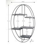 Paris Prix Étagère Murale 3 Niveaux "Tybia" 71cm Noir