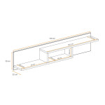 Paris Prix Étagère Murale "Cross" 150cm Naturel & Blanc