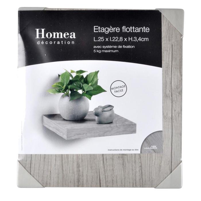 Paris Prix Étagère Murale Design "Flottante" 25cm Chêne Blanchi