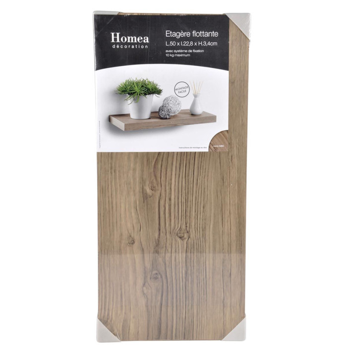 Paris Prix Étagère Murale Design "Flottante" 50cm Chêne