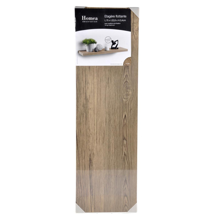 Paris Prix Étagère Murale Design "Flottante" 75cm Chêne