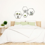 Paris Prix Étagère Murale Design "Hexagonale" 46cm Naturel