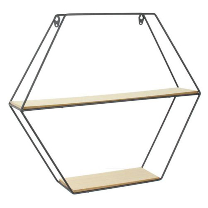Paris Prix Étagère Murale Design "Hexagonale" 46cm Naturel