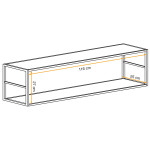 Paris Prix Étagère Murale Design "Switch VII" 120cm Noir