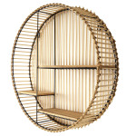 Paris Prix Étagère Murale Ronde Déco "Java" 53cm Beige