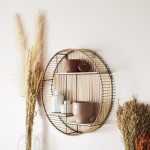 Paris Prix Étagère Murale Ronde Déco "Java" 53cm Beige