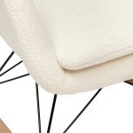 Paris Prix Fauteuil à Bascule Bouclette "Olmeto" 83cm Blanc