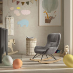 Paris Prix Fauteuil à Bascule Bouclette "Rocky" 68cm Anthracite