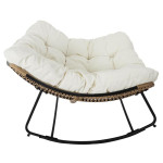 Paris Prix Fauteuil à Bascule & Coussin "Tulum" 114cm Beige
