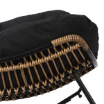 Paris Prix Fauteuil à Bascule & Coussin "Tulum" 114cm Noir
