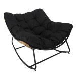 paris prix Fauteuil à Bascule & Coussin "Tulum" 114cm Noir