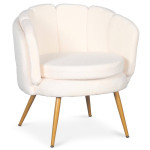 Paris Prix Fauteuil Arrondi En Bouclette "Dabren" 80cm Beige