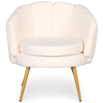 Paris Prix Fauteuil Arrondi En Bouclette "Dabren" 80cm Beige