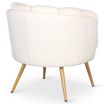 Paris Prix Fauteuil Arrondi En Bouclette "Dabren" 80cm Beige