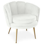 paris prix Fauteuil Arrondi en Velours "Dabren" 80cm Blanc