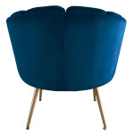 Paris Prix Fauteuil Arrondi En Velours "Dabren" 80cm Bleu