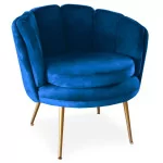 paris prix Fauteuil Arrondi en Velours "Dabren" 80cm Bleu