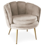paris prix Fauteuil Arrondi en Velours "Dabren" 80cm Taupe
