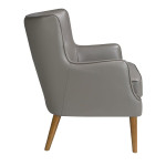 Paris Prix Fauteuil Capitonné En Cuir "André" 89cm Gris