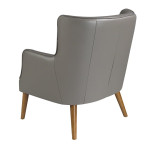 Paris Prix Fauteuil Capitonné En Cuir "André" 89cm Gris