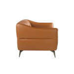Paris Prix Fauteuil Capitonné En Cuir "Percy" 103cm Marron
