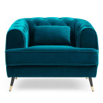 paris prix Fauteuil Capitonné en Velours "Glamour" 93cm Bleu