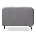 Paris Prix Fauteuil Capitonné En Velours "Glamour" 93cm Gris