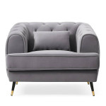 paris prix Fauteuil Capitonné en Velours "Glamour" 93cm Gris