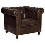 paris prix Fauteuil Chesterfield "Deep Soul" 93cm Marron