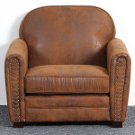 Paris Prix Fauteuil Club Vintage "Balista" 90cm Marron