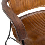 Paris Prix Fauteuil Cognac En Cuir "Hoper" 75cm Marron