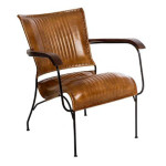 paris prix Fauteuil Cognac en Cuir "Hoper" 75cm Marron