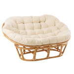paris prix Fauteuil & Coussin en Rotin "Roni" 179cm Naturel