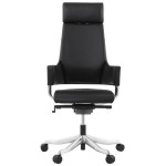 Paris Prix Fauteuil De Bureau En Cuir "Lounge" 132cm Noir