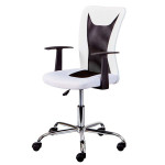 paris prix Fauteuil de Bureau "Gaspard" 89-99cm Blanc & Noir