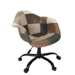Paris Prix Fauteuil De Bureau "Patchwork" 74cm Marron & Noir
