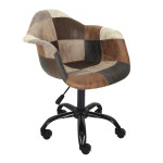 paris prix Fauteuil de Bureau "Patchwork" 74cm Marron & Noir