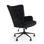 Paris Prix Fauteuil De Bureau Velours "Verner" 96cm Noir