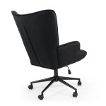 Paris Prix Fauteuil De Bureau Velours "Verner" 96cm Noir
