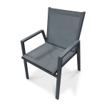 Paris Prix Fauteuil De Jardin Empilable "Floride" 86cm Gris Anthracite