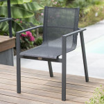 Paris Prix Fauteuil De Jardin Empilable "Miami" 84cm Gris Anthracite