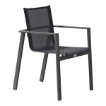 paris prix Fauteuil de Jardin Empilable "Miami" 84cm Gris Anthracite