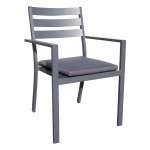 paris prix Fauteuil de Jardin Empilable "Pelosa" 85cm Gris Anthracite
