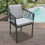 Paris Prix Fauteuil De Jardin Empilable "Pilat" 76cm Gris Anthracite