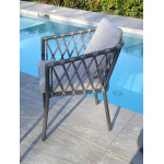Paris Prix Fauteuil De Jardin Empilable "Pilat" 76cm Gris Anthracite