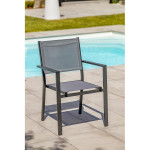Paris Prix Fauteuil De Jardin Empilable "Tolede" 87cm Gris Anthracite