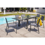 Paris Prix Fauteuil De Jardin Empilable "Tolede" 87cm Gris Anthracite