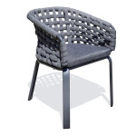paris prix Fauteuil de Jardin en Corde Tissée "Camargue" 72cm Gris Anthracite